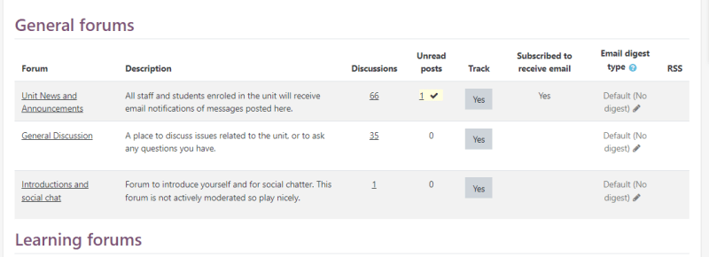 screenshot of forum notification options