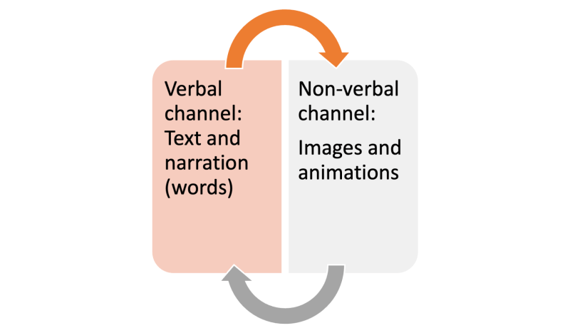 Image showing viral (text and narrative) and non-verbal channels (Images and animation)