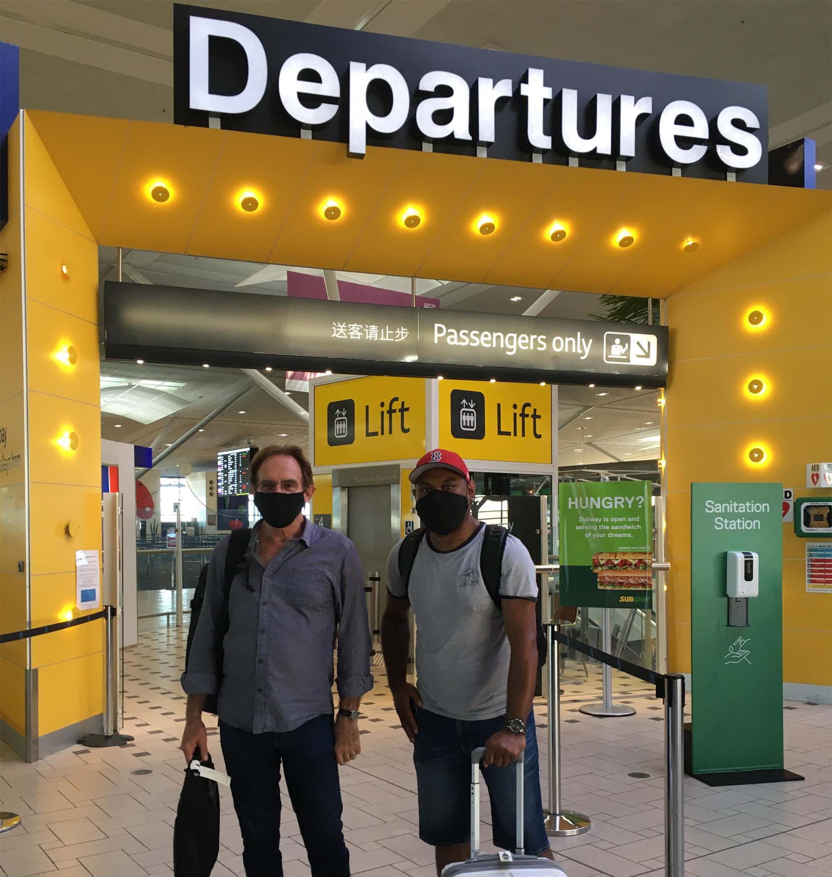 Dr Terry Sullivan and Mr Wili Suluma departing for Nauru