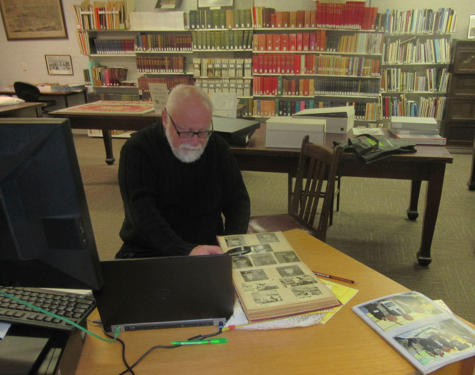 Peter Hoare researching in UNE's Dixson Library