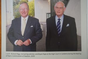 Richard Pegg, instructing solicitor, and Bryan Pape at the High Court in Canberra during the hearing of Pape v Commissioner of Taxation, 2009. 