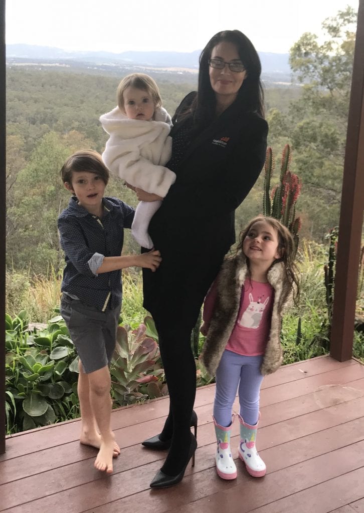 Sarah Bailey with her kids