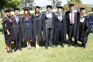 Chelsea at her graduation with her UNE mates