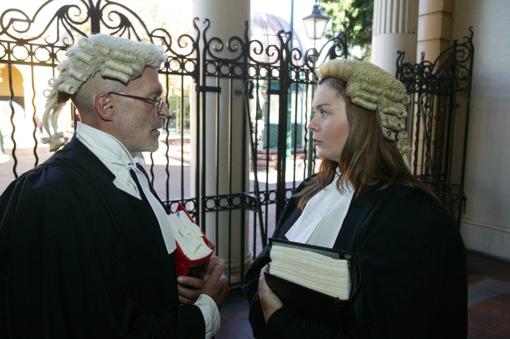 Dr Peter Hemphill and then law student Victoria Brasted 