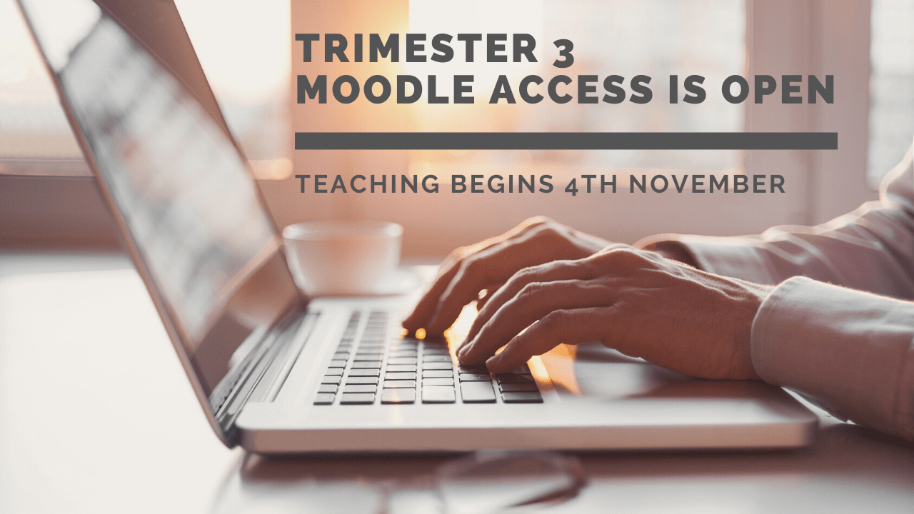 Moodle is open! Trimester 3 units are now available in Moodle