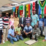 African students with Mr Adam Marshall MP and UNE's Prof Catherine MacKenzie