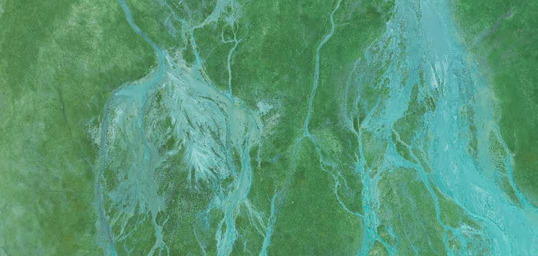Satellite view of a river system.