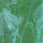 Satellite view of a river system.